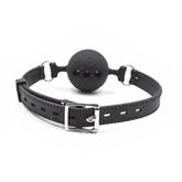 Full Silicone Breathable Ball Gag - Black Bondage Gags and Bits